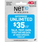 NET10 - $35 Top-Up Prepaid Card - Gray