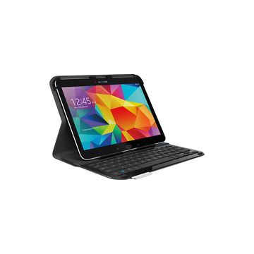 Logitech - Keyboard Folio Case for Samsung Galaxy Tab 4 10.1 - Black